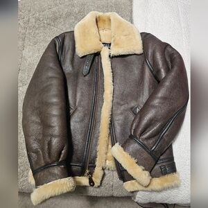 SCHOTT 257S B3 SHEEPSKIN SHEARLING LEATHER JACKET